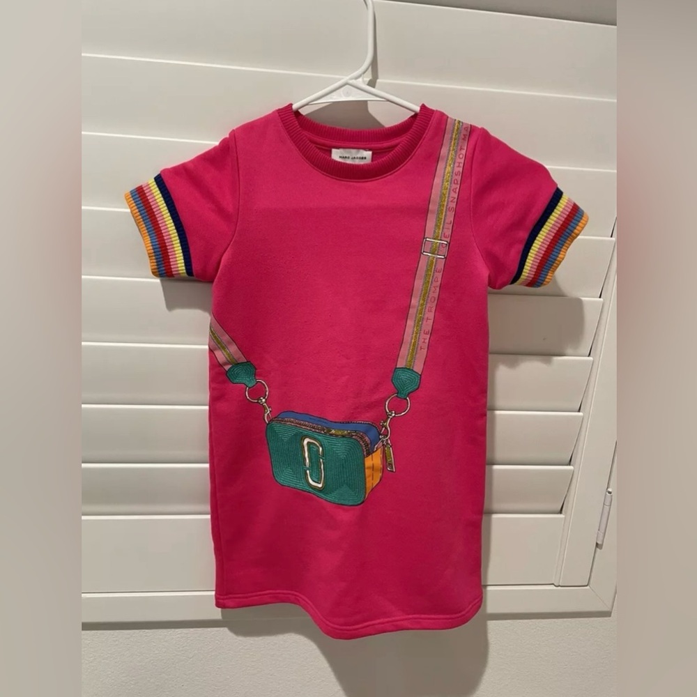 Marc Jacobs Girl Embroidery Bag Pink Dress, Size 6
